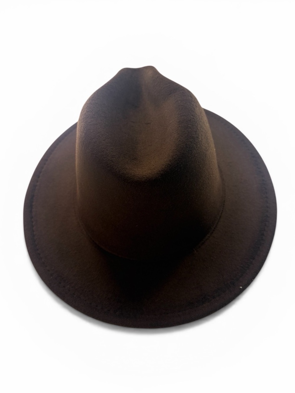 Brown Wide-Brimmed Felt Fedora,  Mountain,  Stage Big Brim , Panama hat - Picture 3 of 7